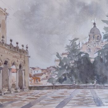 Pintura intitulada "Salamanca 01" por Vincent Monluc, Obras de arte originais, Aquarela