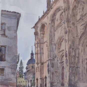 Painting titled "Salamanca 02" by Vincent Monluc, Original Artwork, Watercolor
