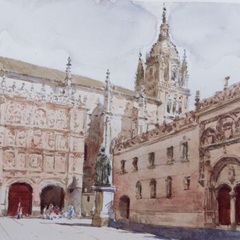 Painting titled "Salamanca 03" by Vincent Monluc, Original Artwork, Watercolor