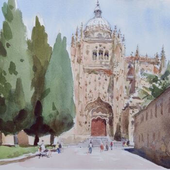 Pintura intitulada "Salamanca 04" por Vincent Monluc, Obras de arte originais, Aquarela