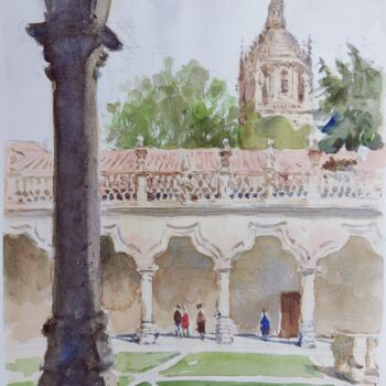 Pintura intitulada "Salamanca 06" por Vincent Monluc, Obras de arte originais, Aquarela