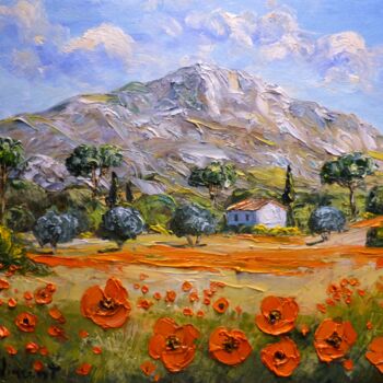 Peinture intitulée "La montagne Sainte…" par Vincent Rallo, Œuvre d'art originale, Huile
