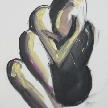 Malerei mit dem Titel "La femme assise" von Soy:), Original-Kunstwerk, Acryl