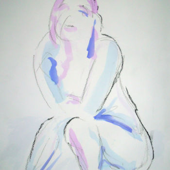 Painting titled "Lucia" by Soy:), Original Artwork, Ink