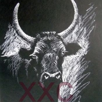 Drawing titled "toro" by Vincent Tessier Xxc, Original Artwork, Chalk