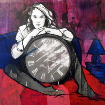 Pittura intitolato "l'heure" da Vincent Tessier Xxc, Opera d'arte originale, Acrilico