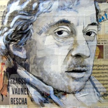 Pittura intitolato "Gainsbourg" da Vincent Tessier Xxc, Opera d'arte originale, Inchiostro