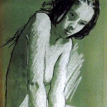 Ζωγραφική με τίτλο "elle 2" από Vincent Tessier Xxc, Αυθεντικά έργα τέχνης, Κερί