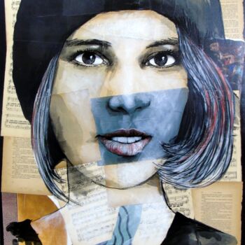 Peinture intitulée "Femme au chapeau 3" par Vincent Tessier Xxc, Œuvre d'art originale, Encre