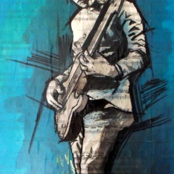 Painting titled "guitare 2" by Vincent Tessier Xxc, Original Artwork, Acrylic