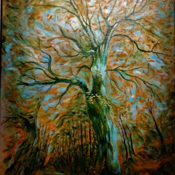 Painting titled "Symphonie automnale…" by Vincent Thoviste, Original Artwork, Acrylic Mounted on Wood Stretcher frame