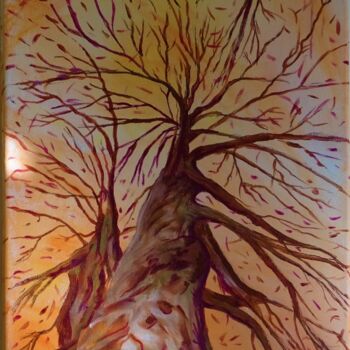 Painting titled "arbres 02" by Vincent Thoviste, Original Artwork, Acrylic