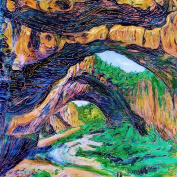Peinture intitulée "sous les roches" par Vincent Thoviste, Œuvre d'art originale, Acrylique Monté sur Châssis en bois