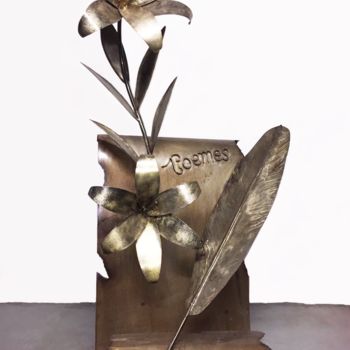 Sculpture titled "Le poème" by Vincent Vari, Original Artwork, Metals