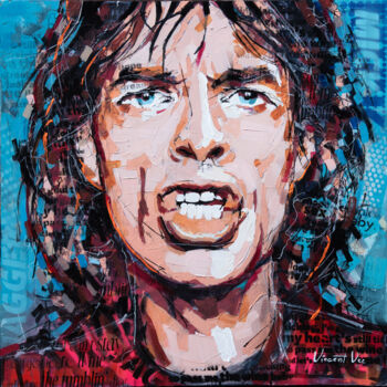 "Mick Jagger Iconic…" başlıklı Tablo Vincent Vee tarafından, Orijinal sanat, Akrilik