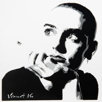 Pintura intitulada "Sinead O'Connor: Li…" por Vincent Vee, Obras de arte originais, Tinta spray