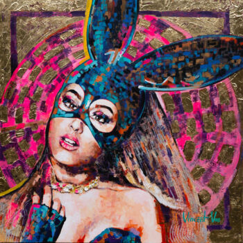 Peinture intitulée "Hot Bunny Girl: Pop…" par Vincent Vee, Œuvre d'art originale, Acrylique