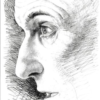 Zeichnungen mit dem Titel "profil" von Vincent Raket, Original-Kunstwerk, Graphit