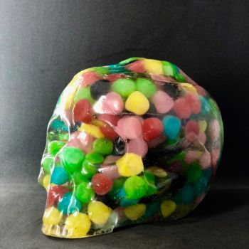 Sculpture titled "SKULL CANDY" by Vincent Sabatier (VerSus), Original Artwork, Mixed Media