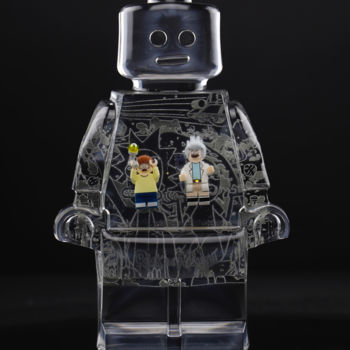 Sculpture titled "ROBOCLUSION RICK &…" by Vincent Sabatier (VerSus), Original Artwork, Resin