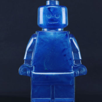 Sculpture titled "ROBOCLUSION BLUE 2" by Vincent Sabatier (VerSus), Original Artwork, Casting