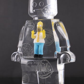 Sculpture titled "ROBOCLUSION HOMER" by Vincent Sabatier (VerSus), Original Artwork, Resin