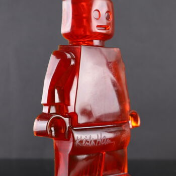 Sculpture titled "Roboclusion Red Har…" by Vincent Sabatier (VerSus), Original Artwork, Resin