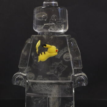 Sculpture intitulée "Roboclusion Pikachu…" par Vincent Sabatier (VerSus), Œuvre d'art originale, Résine