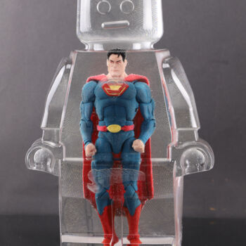 Sculpture titled "Roboclusion Superman" by Vincent Sabatier (VerSus), Original Artwork, Casting