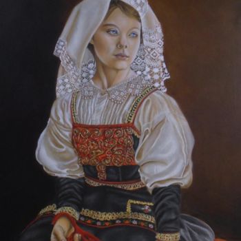 Peinture intitulée "ItalianGirl.jpg" par Vincenza Cotugno, Œuvre d'art originale, Huile