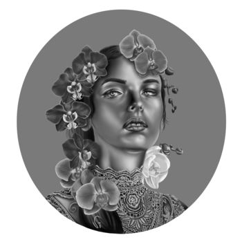 Arte digitale intitolato "Orchidee" da Vincenza Cotugno, Opera d'arte originale, Pittura digitale