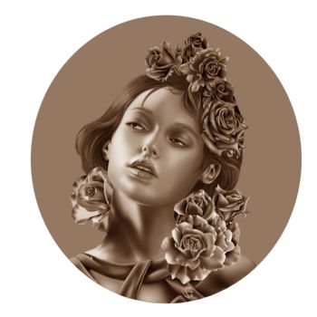 Digitale Kunst mit dem Titel "Rose (Variante)" von Vincenza Cotugno, Original-Kunstwerk, Digitale Malerei