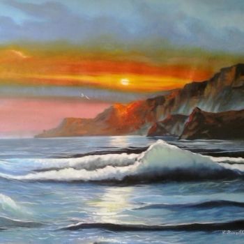 Peinture intitulée "tramonto" par Vincenzo Borzillo, Œuvre d'art originale, Huile