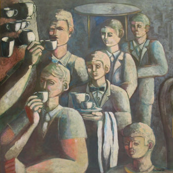 Pittura intitolato "la-tazzina-di-caffe…" da Vincenzo Empireo, Opera d'arte originale, Tempera