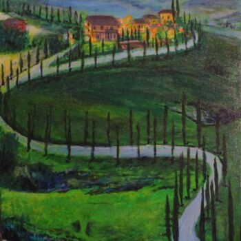 Картина под названием "BORGO SENESE  (SI)" - Vincenzo Neri, Подлинное произведение искусства, Акрил