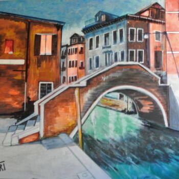 Painting titled "IL CANAL , CHIOGGIA…" by Vincenzo Neri, Original Artwork, Acrylic