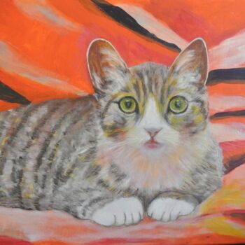 Painting titled "IL  GATTO" by Vincenzo Neri, Original Artwork, Acrylic