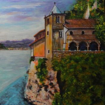 Pintura intitulada "Costiera  lago del…" por Vincenzo Neri, Obras de arte originais, Acrílico