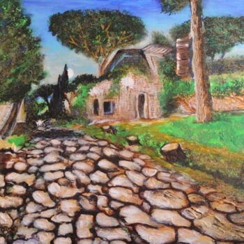 Painting titled "via APPIA ANTICA" by Vincenzo Neri, Original Artwork, Acrylic