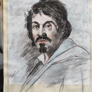 Painting titled "Bozzetto Caravaggio" by Vincenzo Piras, Original Artwork, Pastel