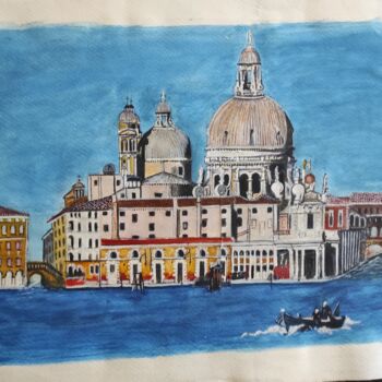 Pittura intitolato "Piazza San Marco" da Vincenzo Piras, Opera d'arte originale, Acquarello