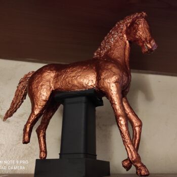 Sculpture titled "Cavallo" by Vincenzo Piras, Original Artwork, Terra cotta