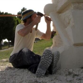 Sculpture intitulée "le menhir  xylofou" par Vincent Tétu, Œuvre d'art originale
