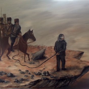 Painting titled "Krikor Zohrab Mort…" by Vinciana Seferian, Original Artwork, Oil