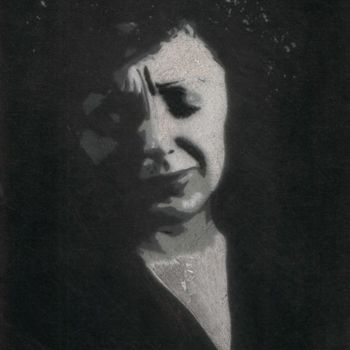 Painting titled "Edith Piaf" by Vincz A.K.A. Borisbarzof, Original Artwork, Spray paint