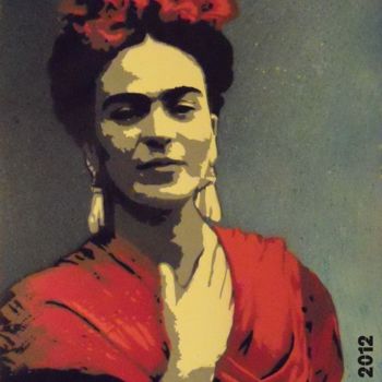 Painting titled "Frida Kahlo" by Vincz A.K.A. Borisbarzof, Original Artwork, Spray paint