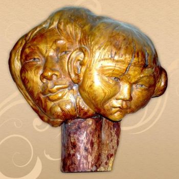 Скульптура под названием "Якутская мадонна  (…" - Андрей Шоров, Подлинное произведение искусства, Дерево