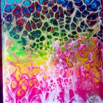 Картина под названием "Dégradé multicolore…" - Vinie Wood, Подлинное произведение искусства, Акрил