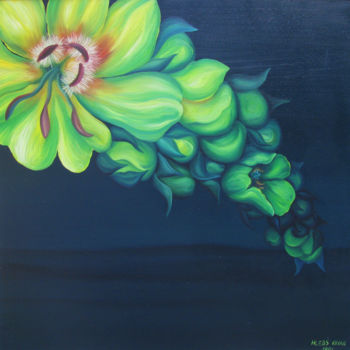 Malerei mit dem Titel "Flowers" von Vinko Hlebs, Original-Kunstwerk, Öl