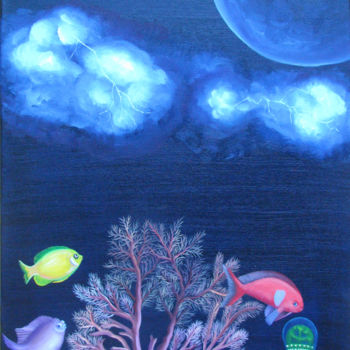 Pintura intitulada "Between The Sky and…" por Vinko Hlebs, Obras de arte originais, Óleo